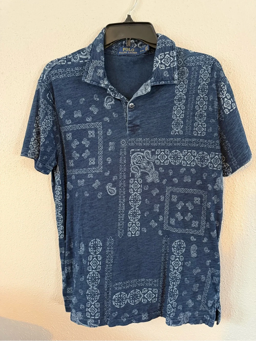 Ralph Lauren (m) Navy Bandana Print Polo Shirt